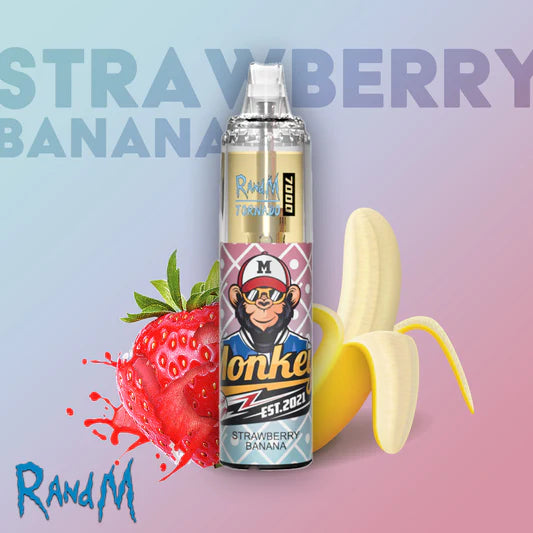 Randm Tornado  9000 Vape Pod Device 2PC (9/38 Strawberry Banana ）