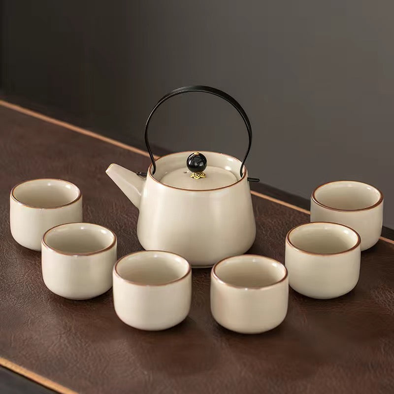 Classic Ru Kiln Tea Set Seven Pieces