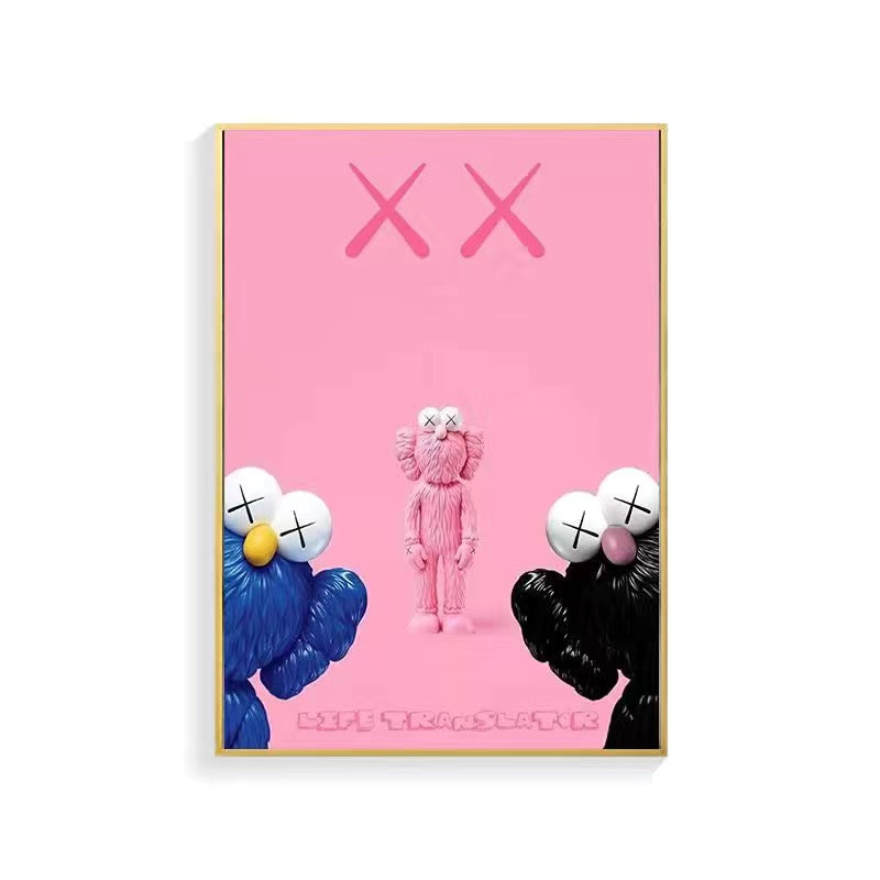 Art painting with Frame 30*40 Kaws