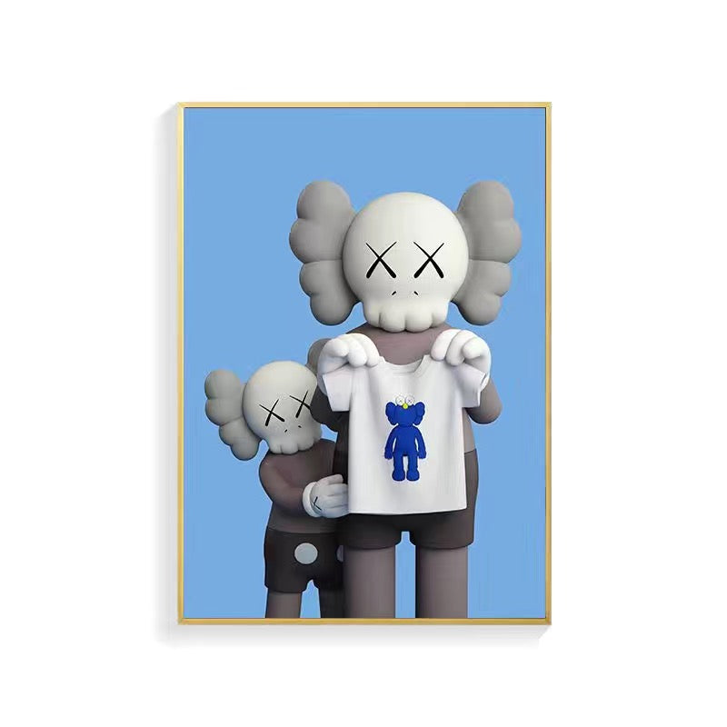 Art painting with Frame 30*40 Kaws