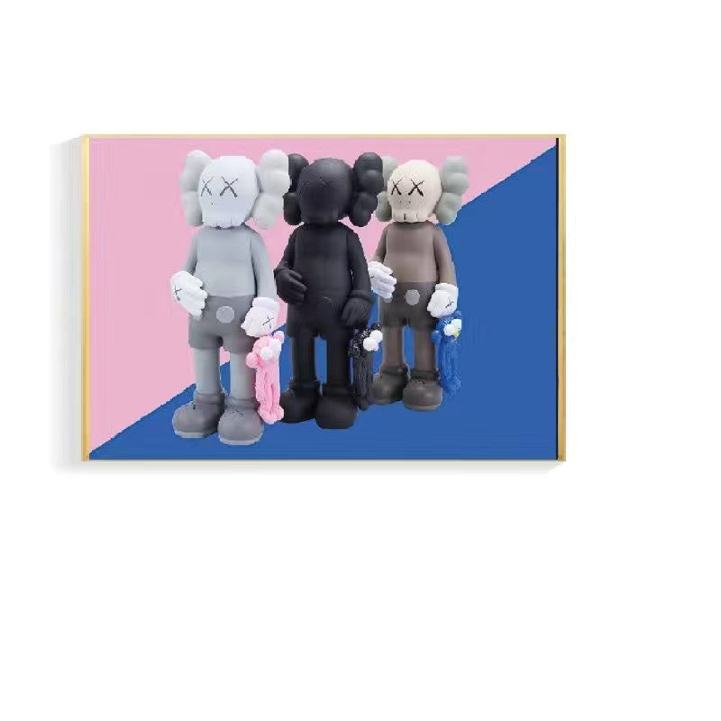 Art painting with Frame 30*40 Kaws