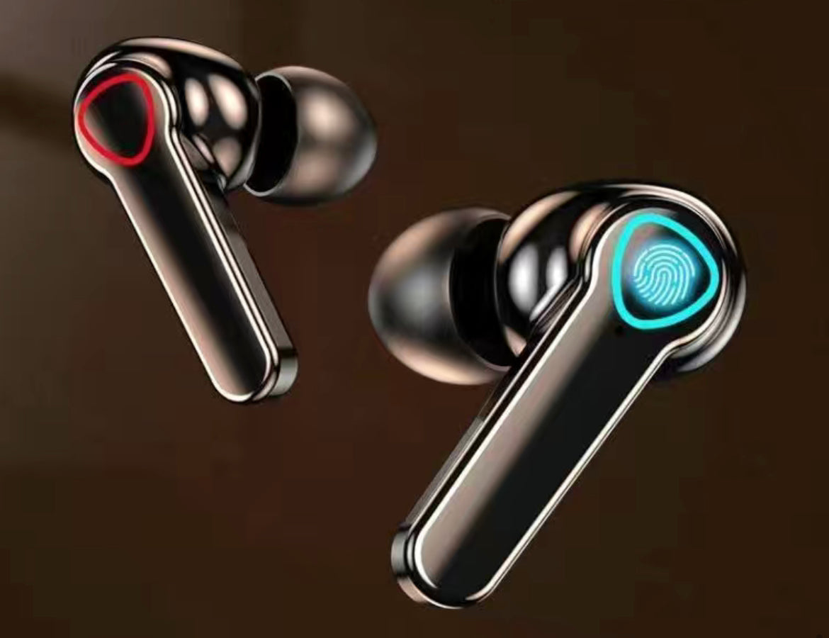 In-ear Bluetooth Headphone and Charging Case with mirror and flashlight