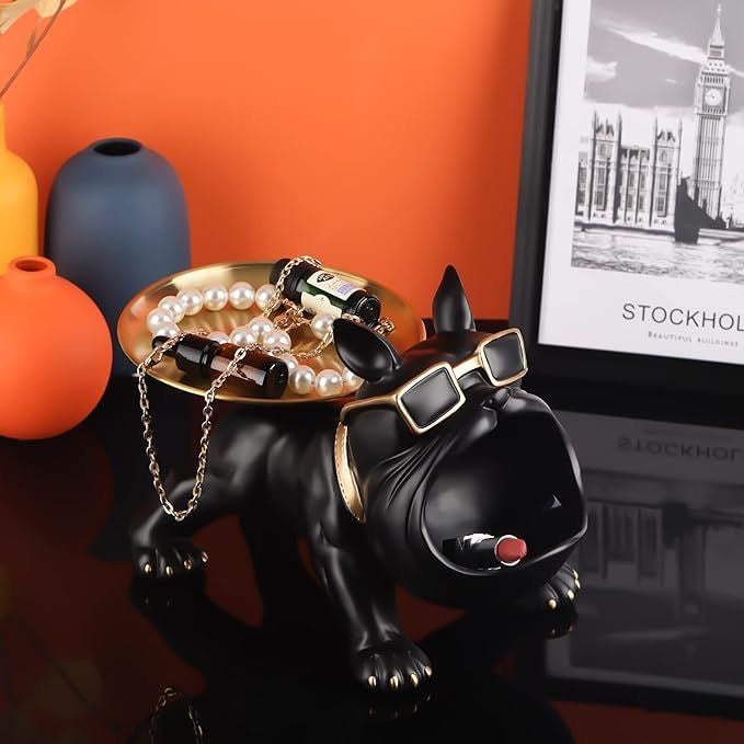 French Bulldog Table Decorative Black and Gray