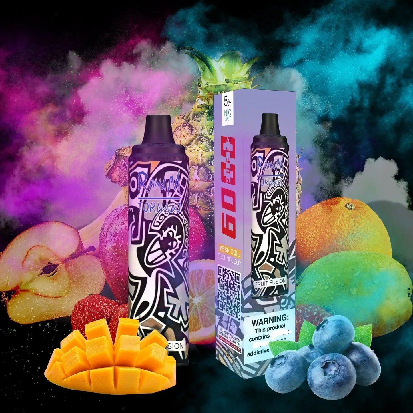 Randm Tornado 6000 Vape Pod Device 2PC (8/30 Fruit Fusion ）