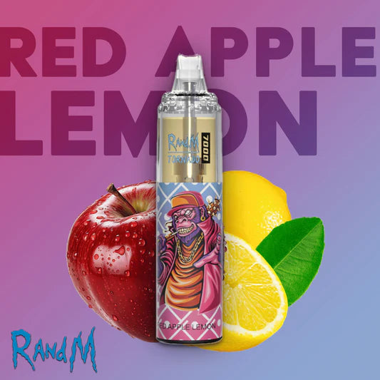 Randm Tornado 7000  Airflow Control Vape Device 2PC (16/50 Red Apple Lemon ）