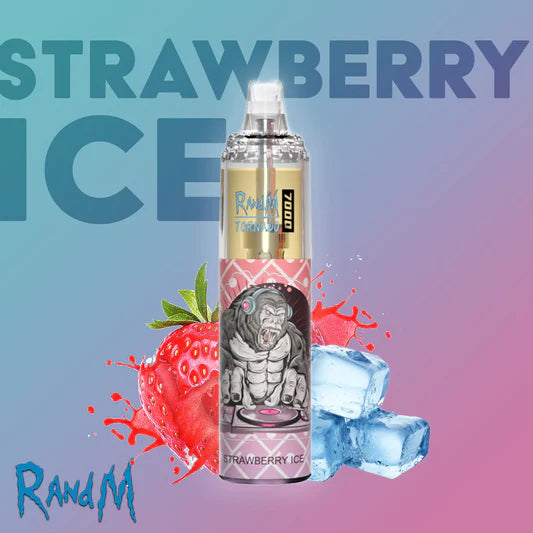 Randm Tornado 7000  Airflow Control Vape Device 2PC (20/50 Strawberry ice ）