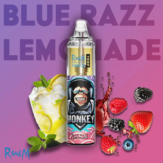 Randm Tornado 7000  Airflow Control Vape Device 2PC (23/50 Blue Razz Lemonade ）