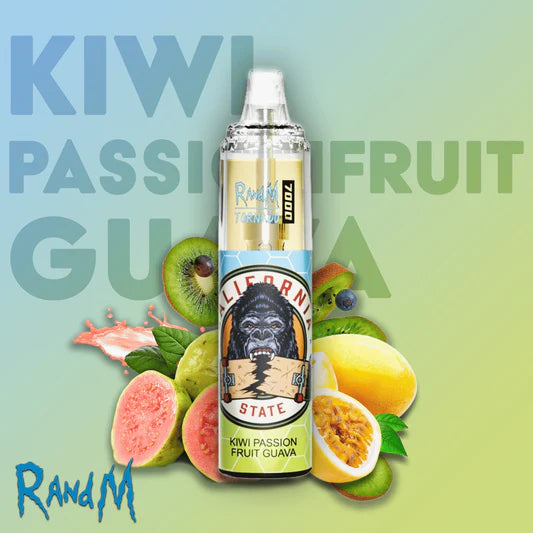 Randm Tornado 7000  Airflow Control Vape Device 2PC (32/50 Kiwi passion fruit guava ）