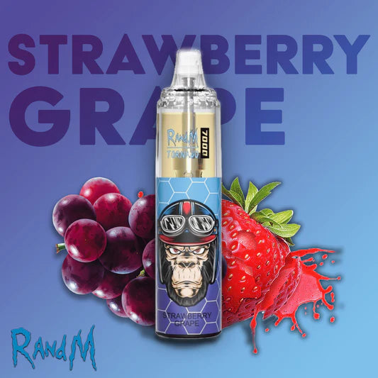 Randm Tornado 7000  Airflow Control Vape Device 2PC (46/50 Strawberry Grape ）