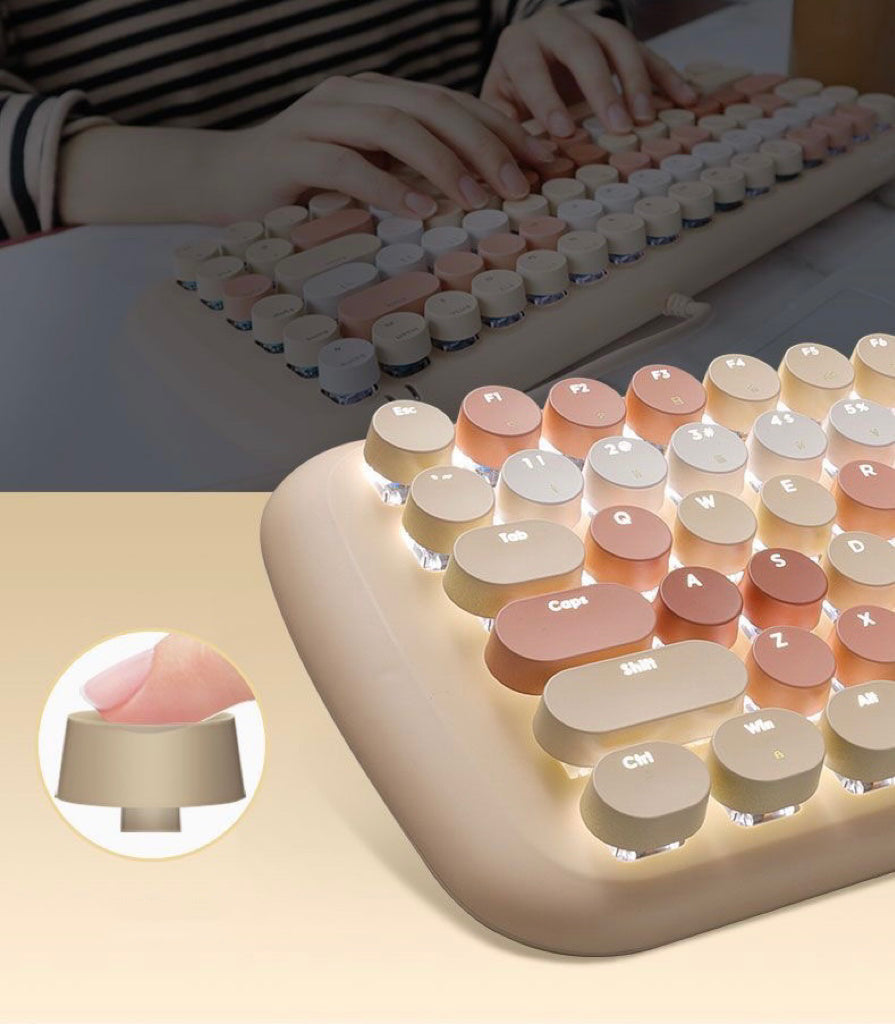 Cute Retro Mechanical Keyboard